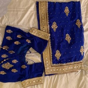 Navy blue sari